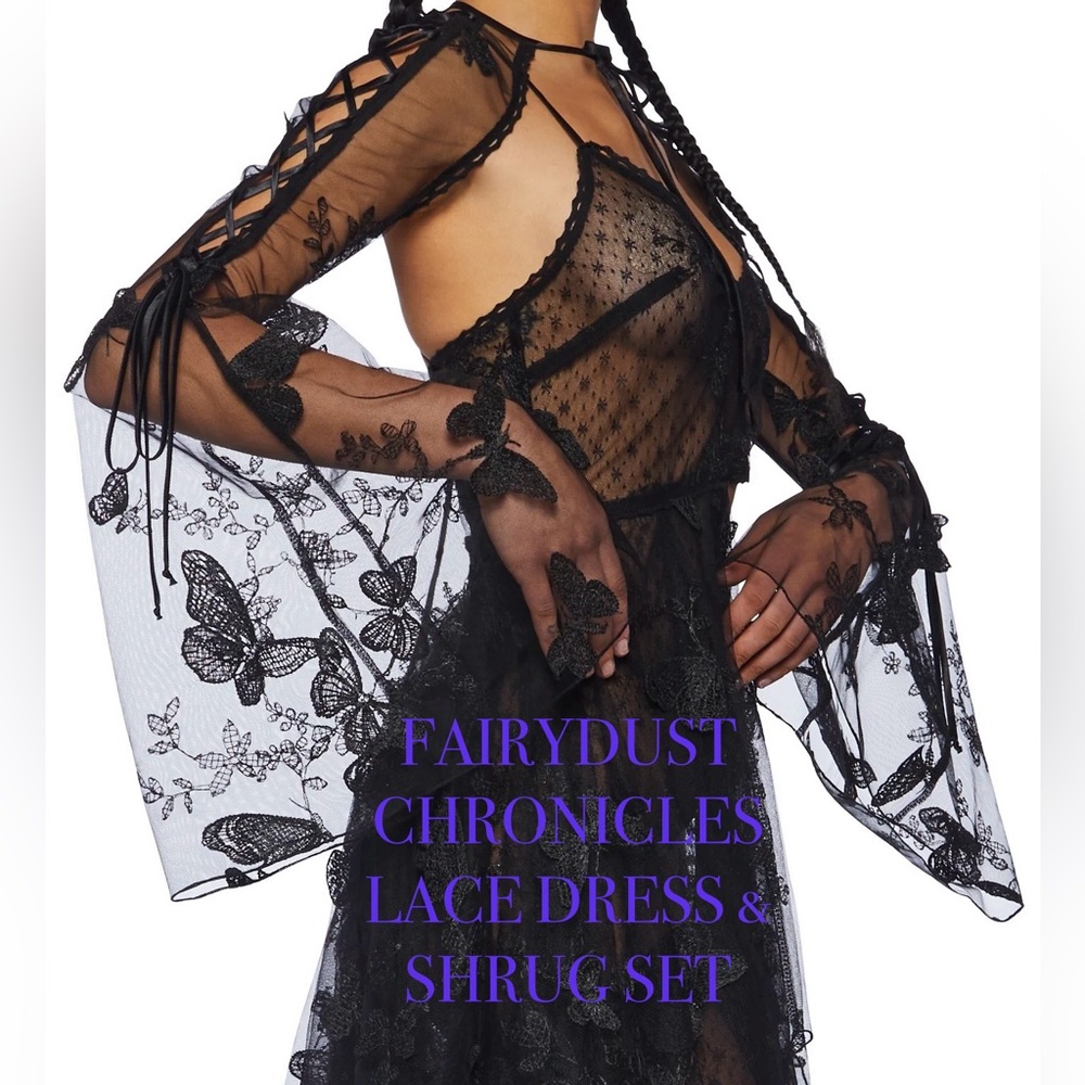 Fairydust Chronicals 🦋 Lace Dress & Shrug Set